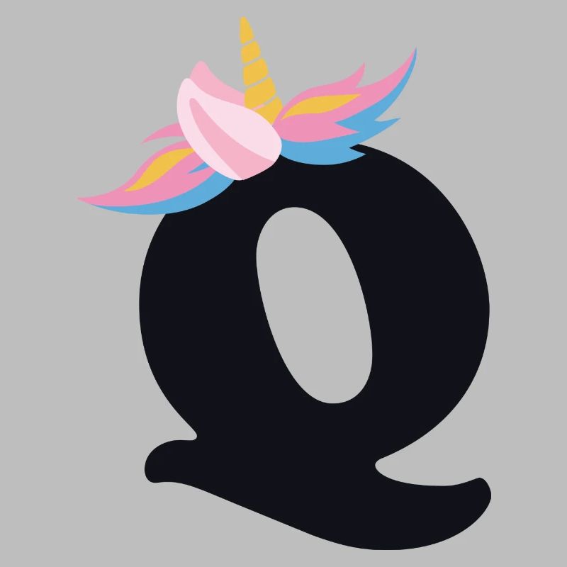 Einhorn-Buchstabe Regenbogenstyle "Q" | be unique
