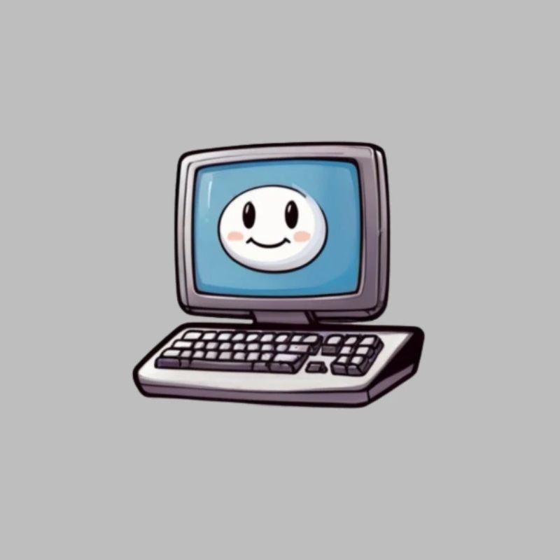 Lachender Comic-Computer