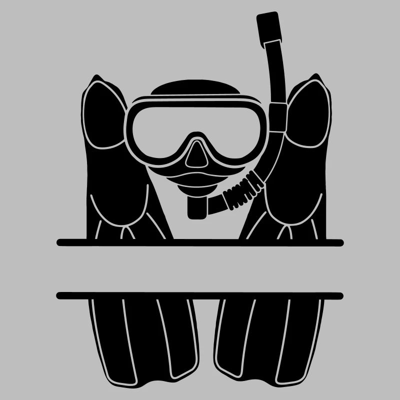 Snorkel goggles with webbed name banner
