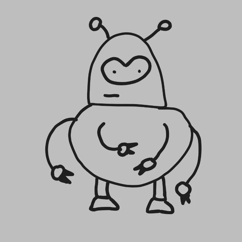 Dooddly Alien Robot Doodle