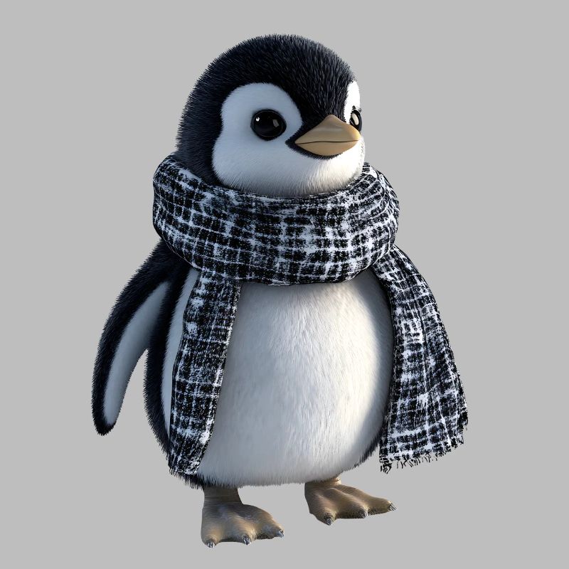 Lustiger Pinguin mit einem Schal