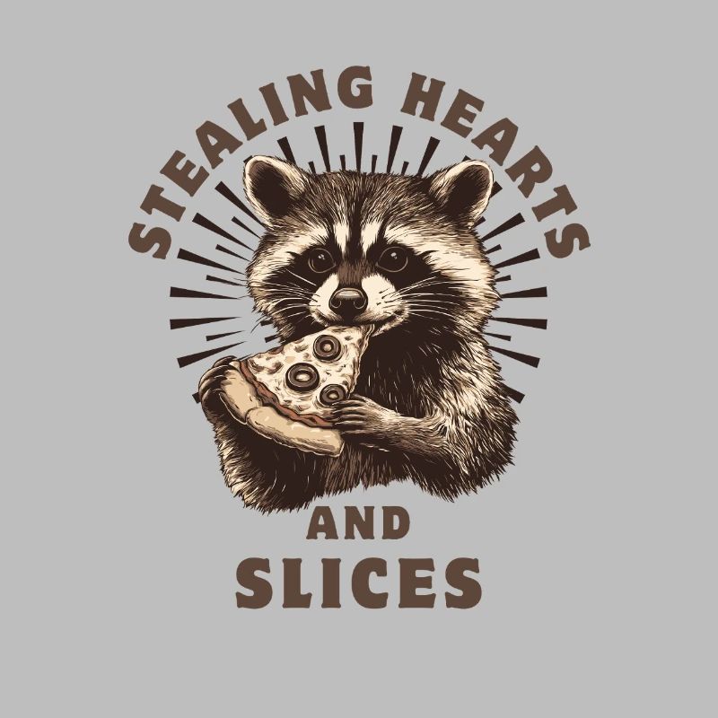 Raton laveur mangeant de la pizza