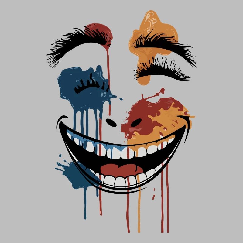 Psychedelic Dripping Skull Face – Abstract Horror