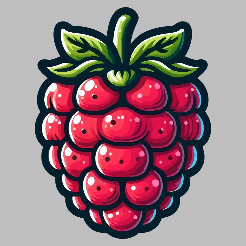 Raspberry Pop Cartoon Red