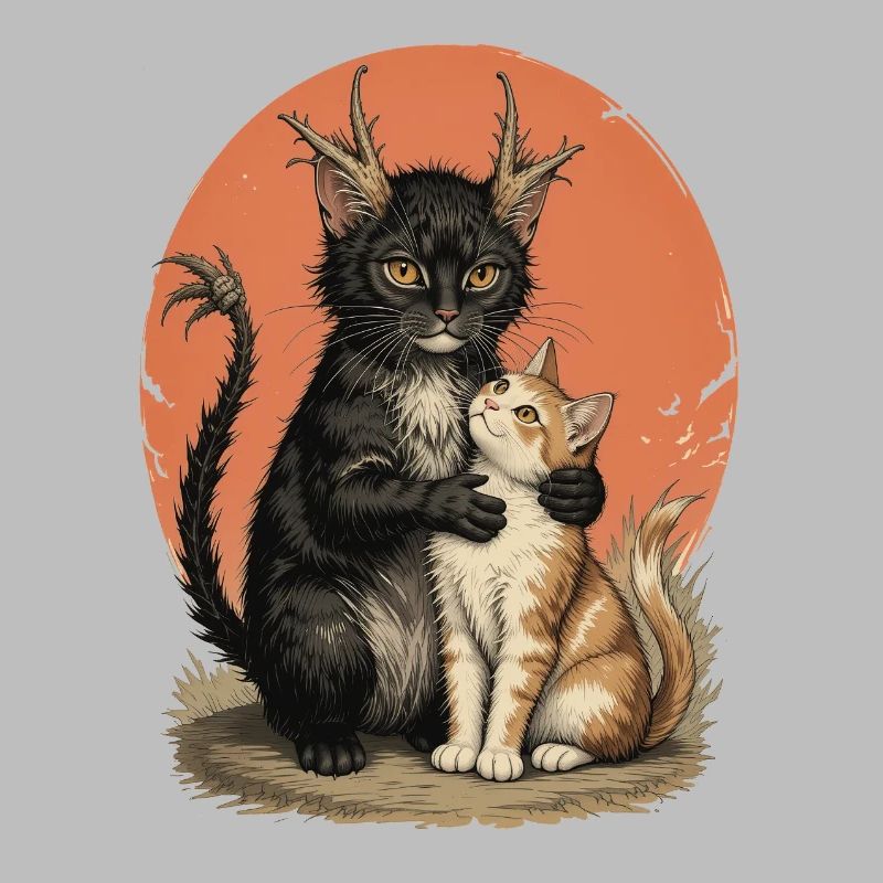 Compagnons chats à bois