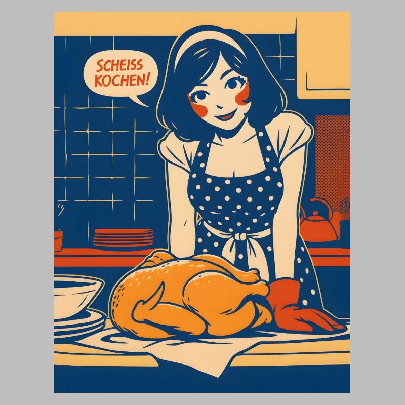 Pop Art Kitchen Chaos with Saying