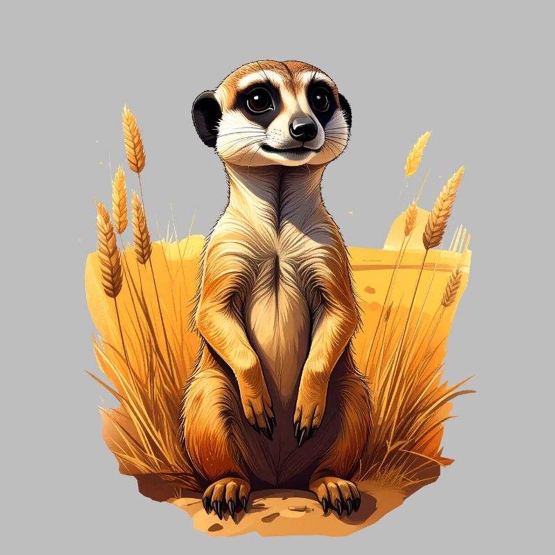 Ein Erdmännchen in der Savanne