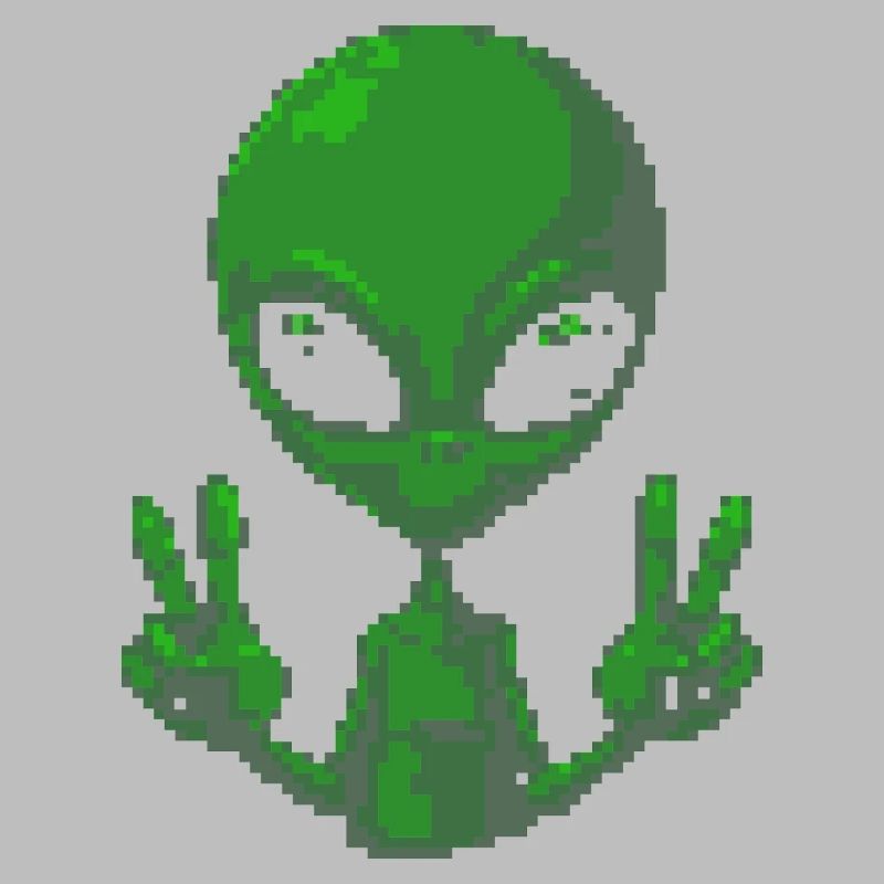Pixel Alien Friedenszeichen-Tee