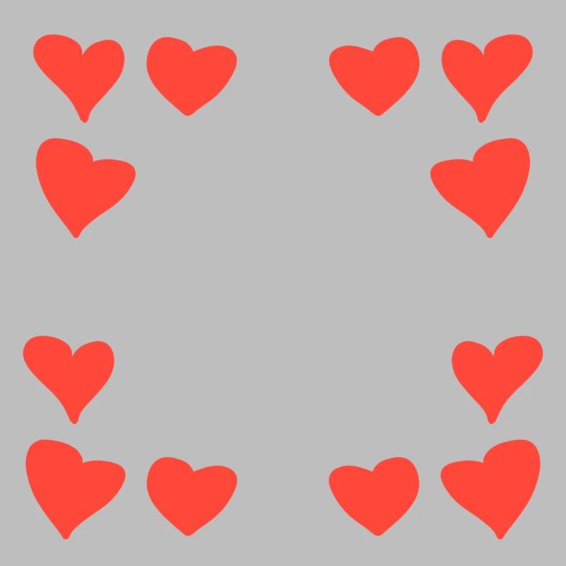 Hearts Pattern Frame Square Heart Red