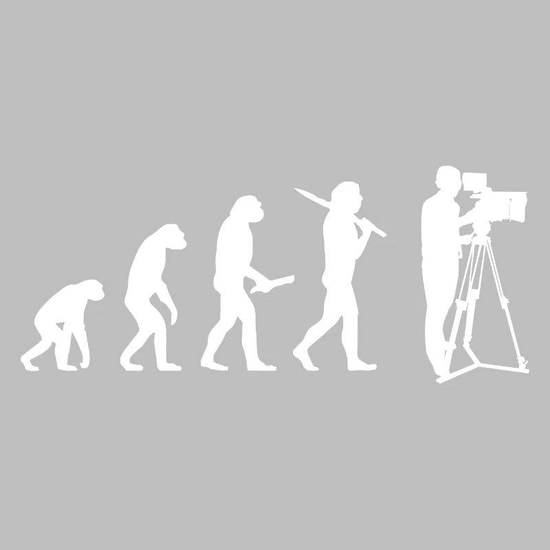 Evolution Kameramann Lustig Videodreh Geschenkidee