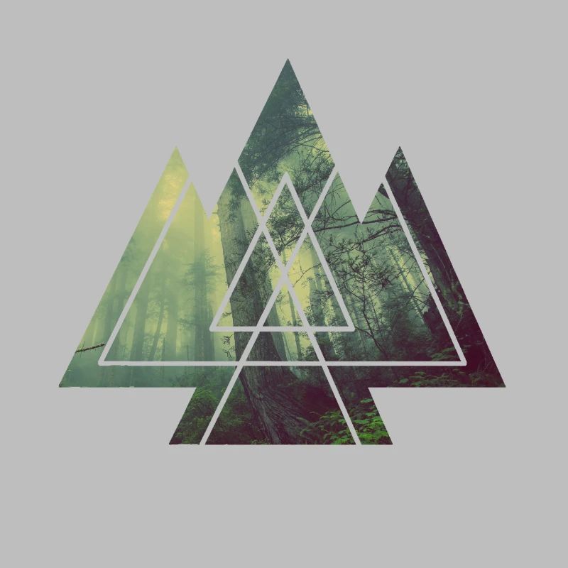 mystical forest with geometry