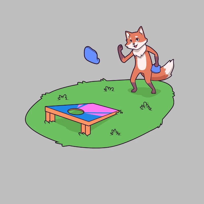 Fox joue au cornhole