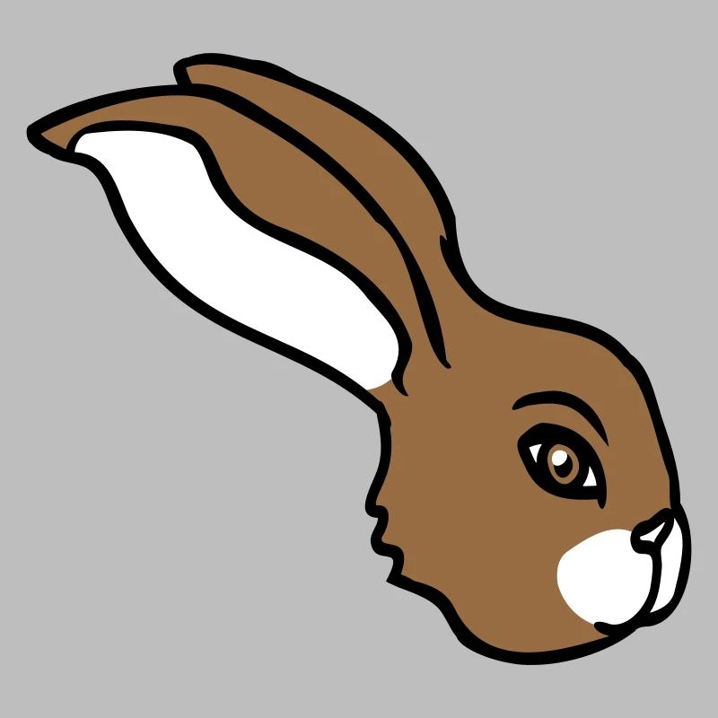 Bunny face peeking sideways profile side view