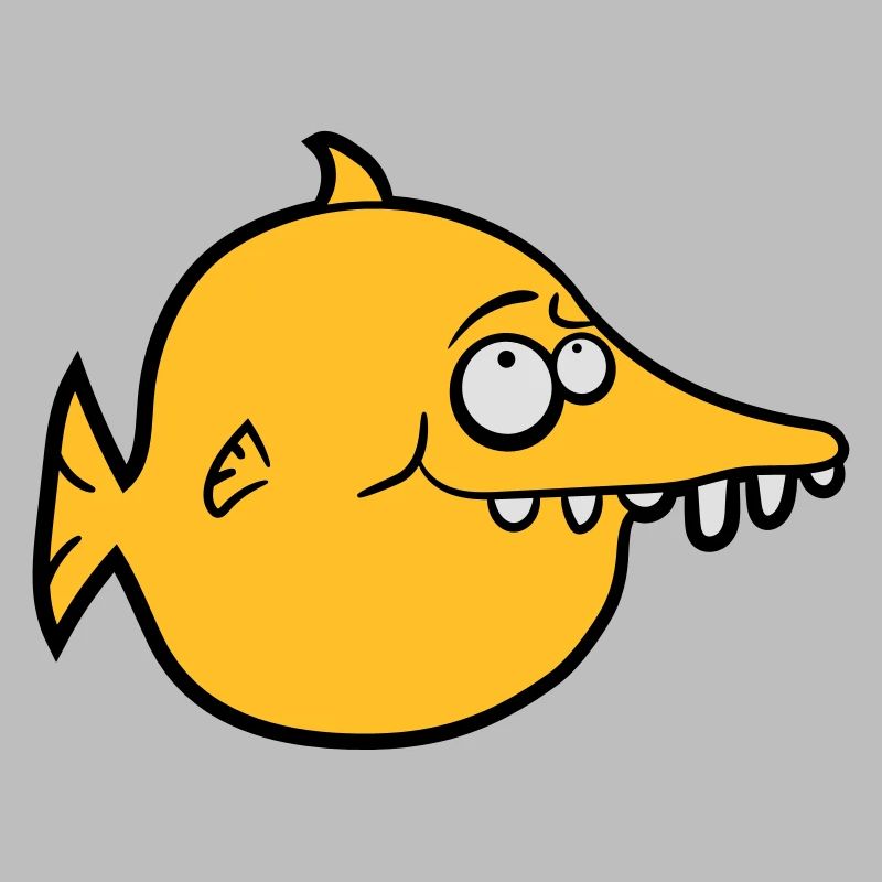 dicker runder witziger comic fisch