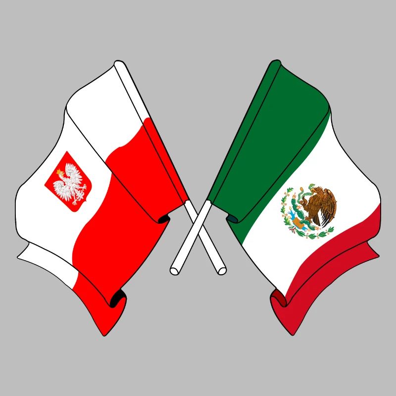 Drapeau de la Pologne, drapeau du Mexique
