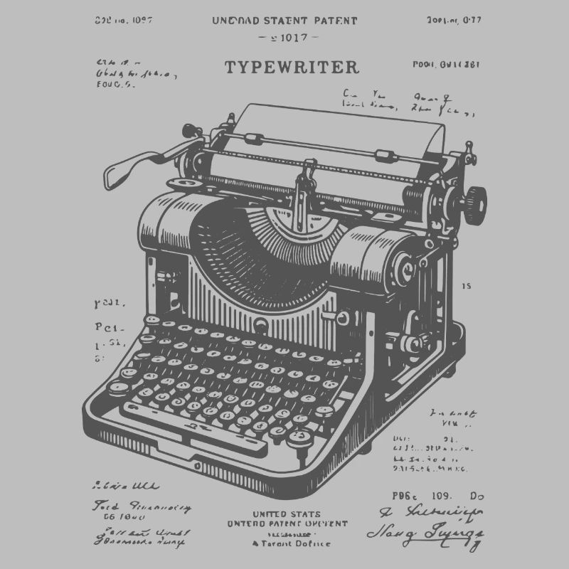 Plan de machine à écrire antique