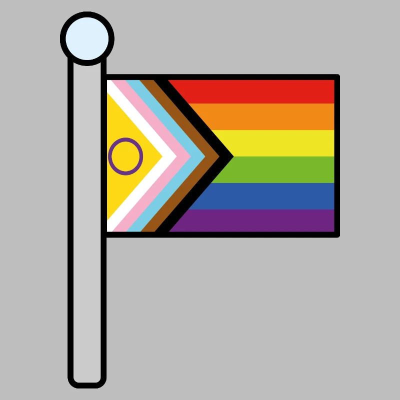 Inclusive Progress Pride flag pole