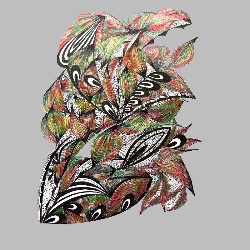 Vibrant Leaf Peacock Pattern