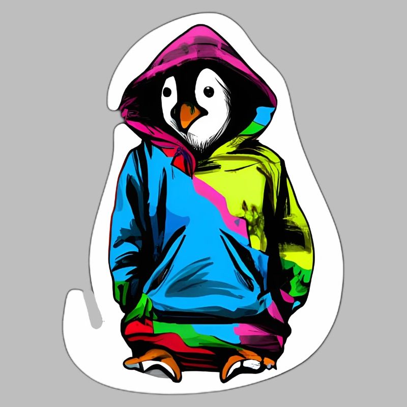 Süßer Pinguin mit Bunten Pullover