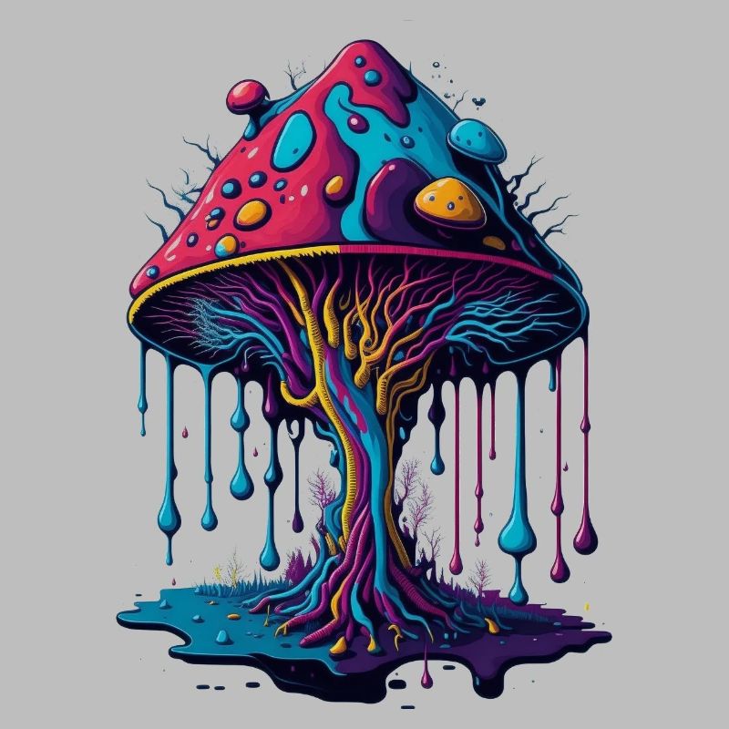 Psychedelic Glow Mushroom Forest