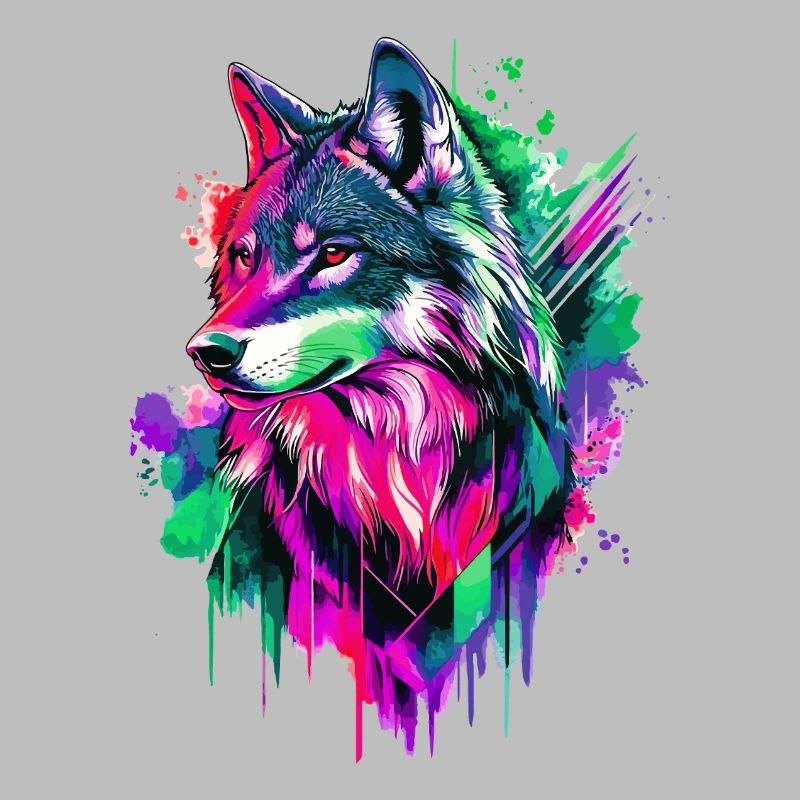Wolf Wolf Head Predator Forest Nature Wilderness Colorful