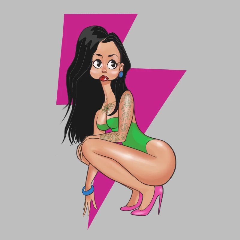 Pink Lightning Pin-up