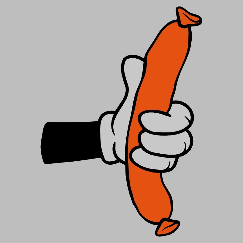 Comic Hand Holds Sausage