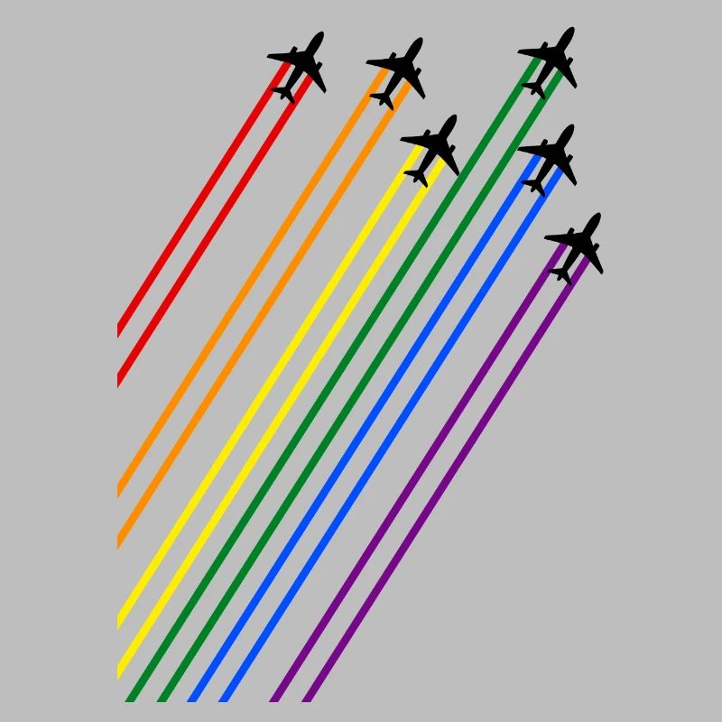 Black planes with rainbow trails