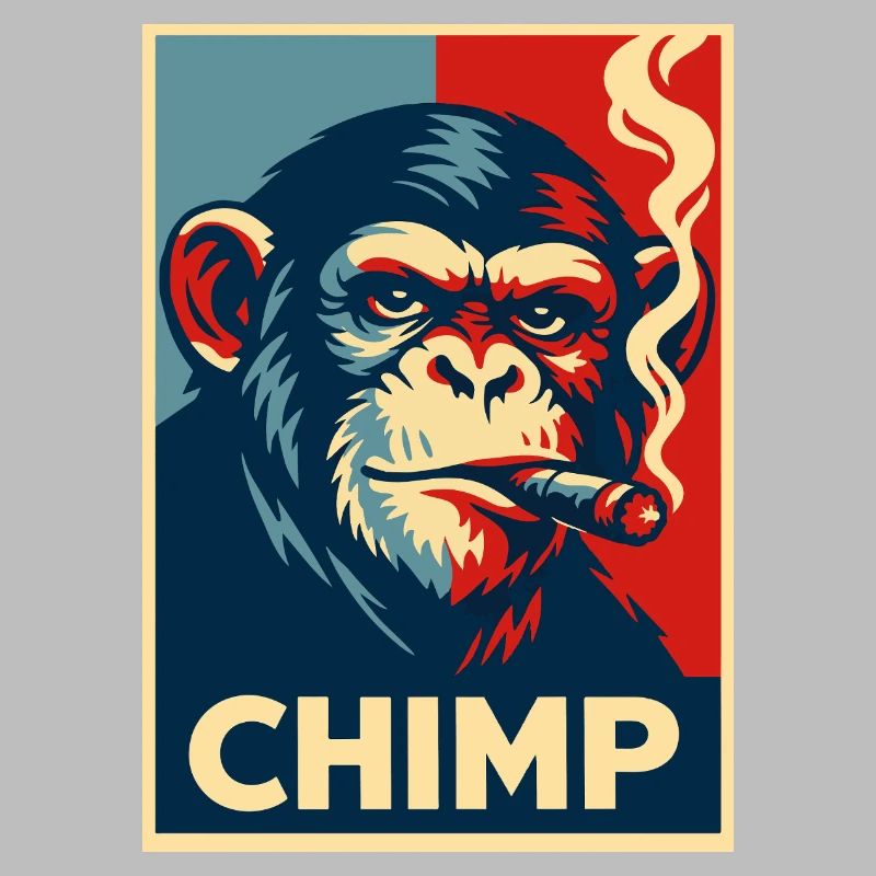 Retro Chimp Cigar Poster