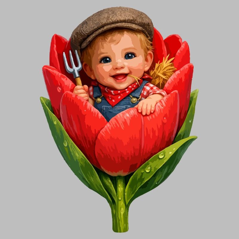 Bébé dans Tulip Bud