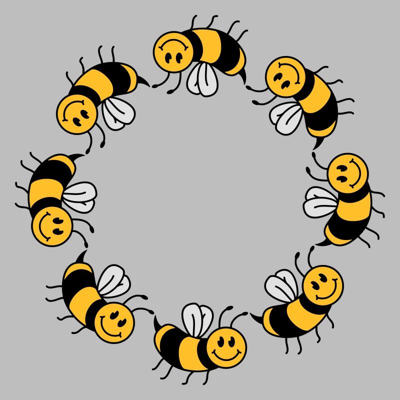 Funny bee circle pattern
