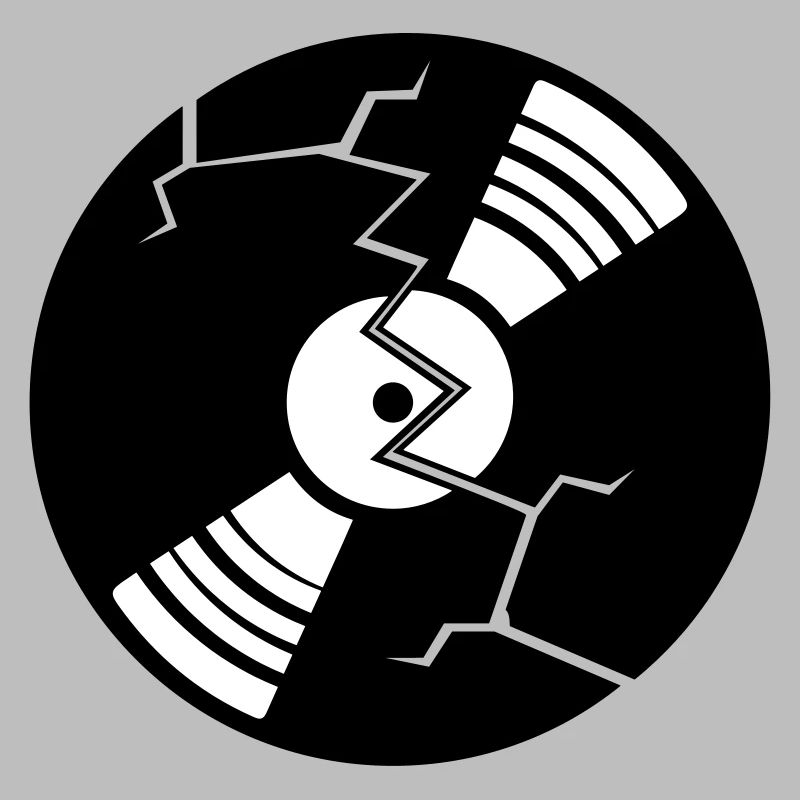 broken cracks vinyl broken destroyed party logo