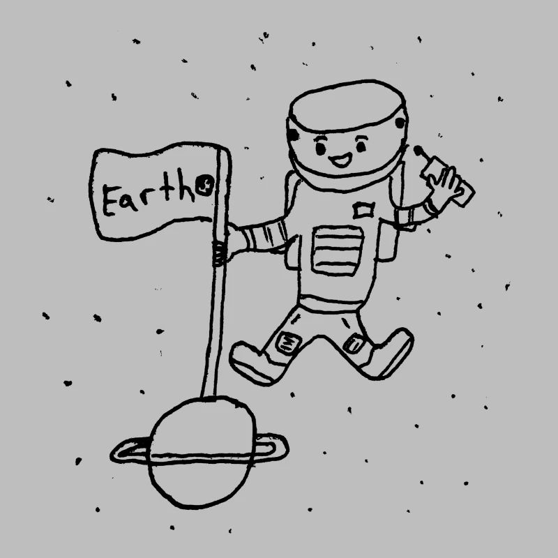 Comic astronaute dans l'espace