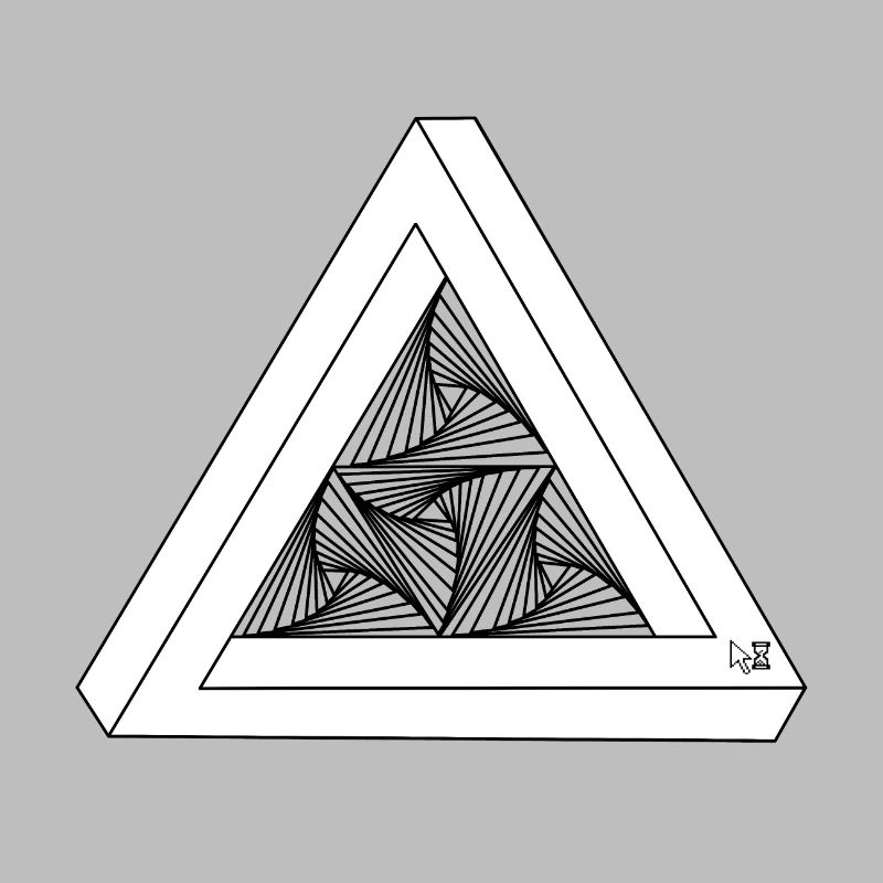 White Penrose Triangle | Cursor