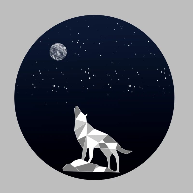 Heulender Wolf unter Sternenhimmel