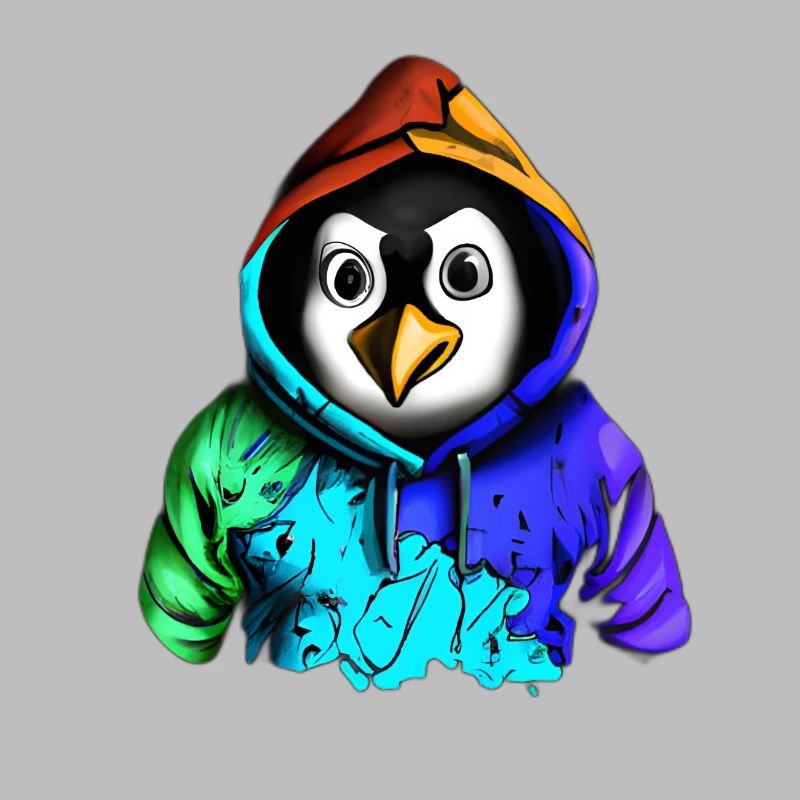Überraschter Pinguin mit Pullover