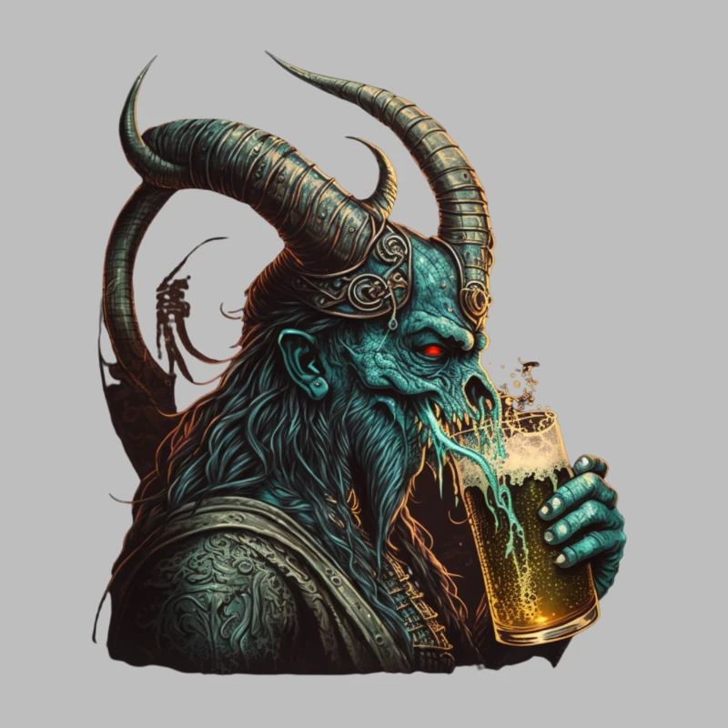 Cooler Dämon mit Bier