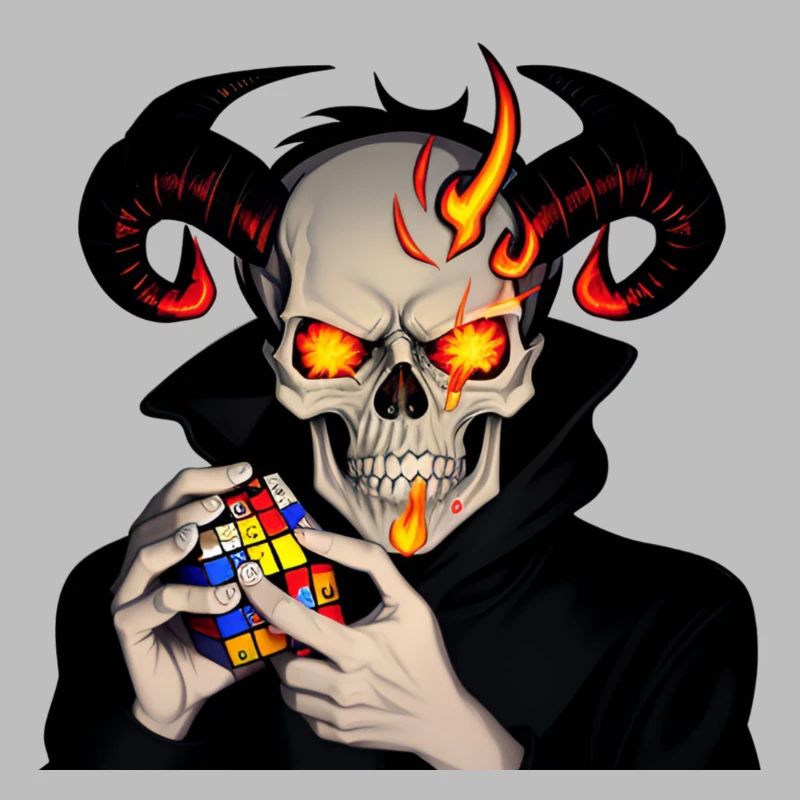 Horned skull | Solving his cursed puzzle cube