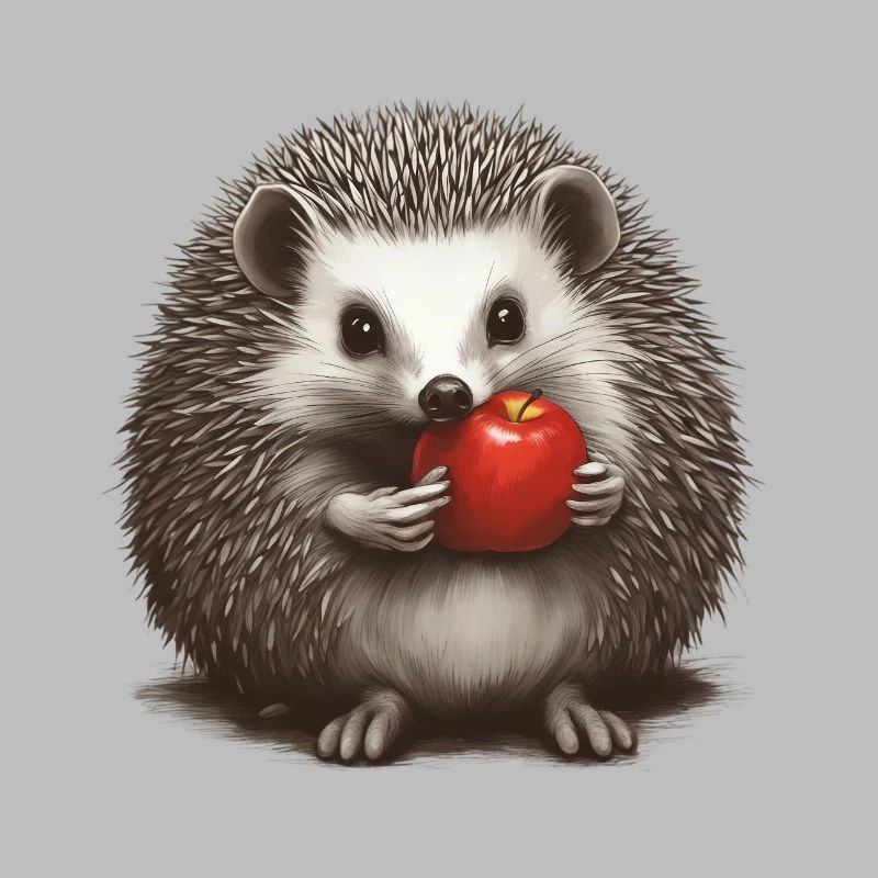 Igel mit Apfel 1