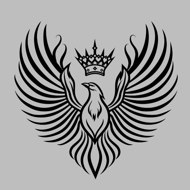 Phoenix mit schwebender Krone