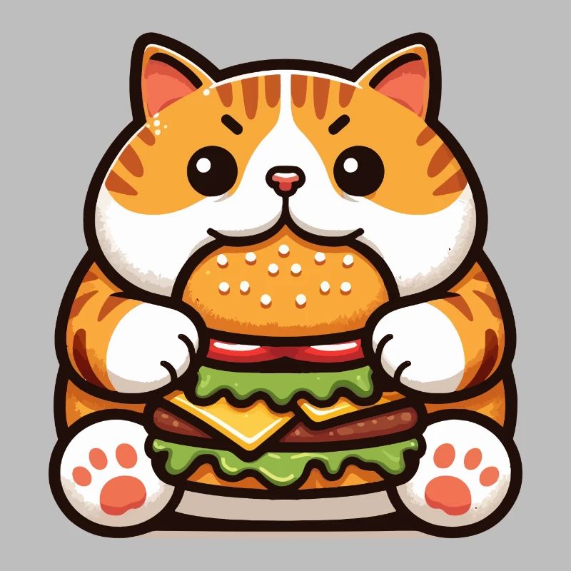 Cat Eats Burger