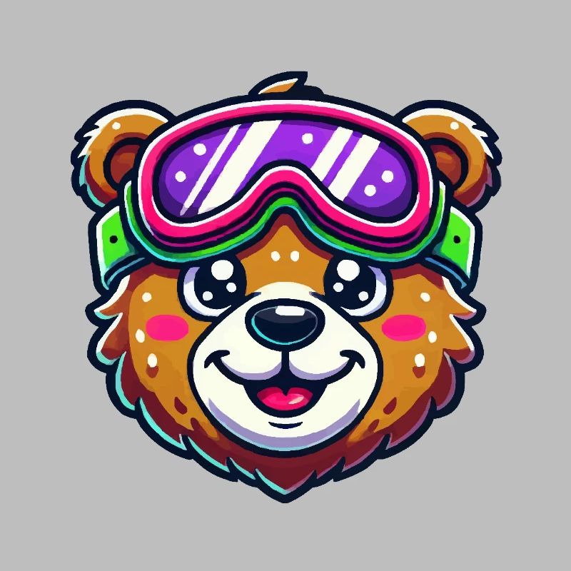 Bear Comic Ski Goggles
