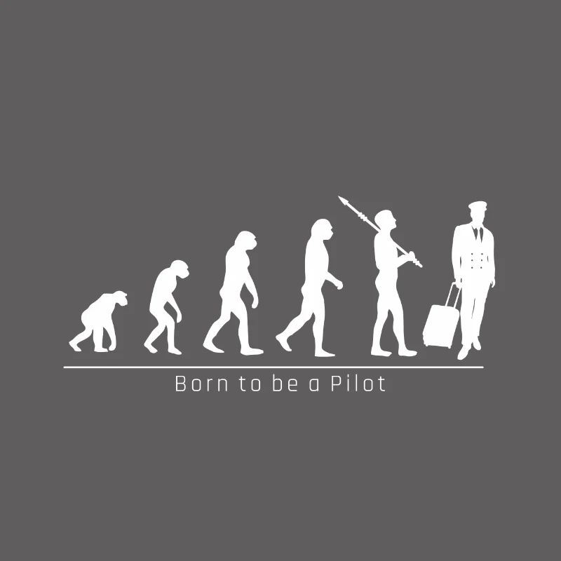 Evolution Pilot Beruf lustiges cooles Geschenk