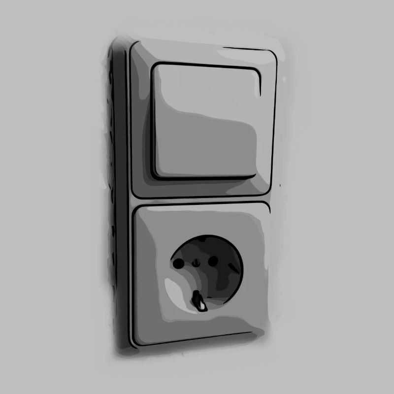 Retro light switch socket transparent