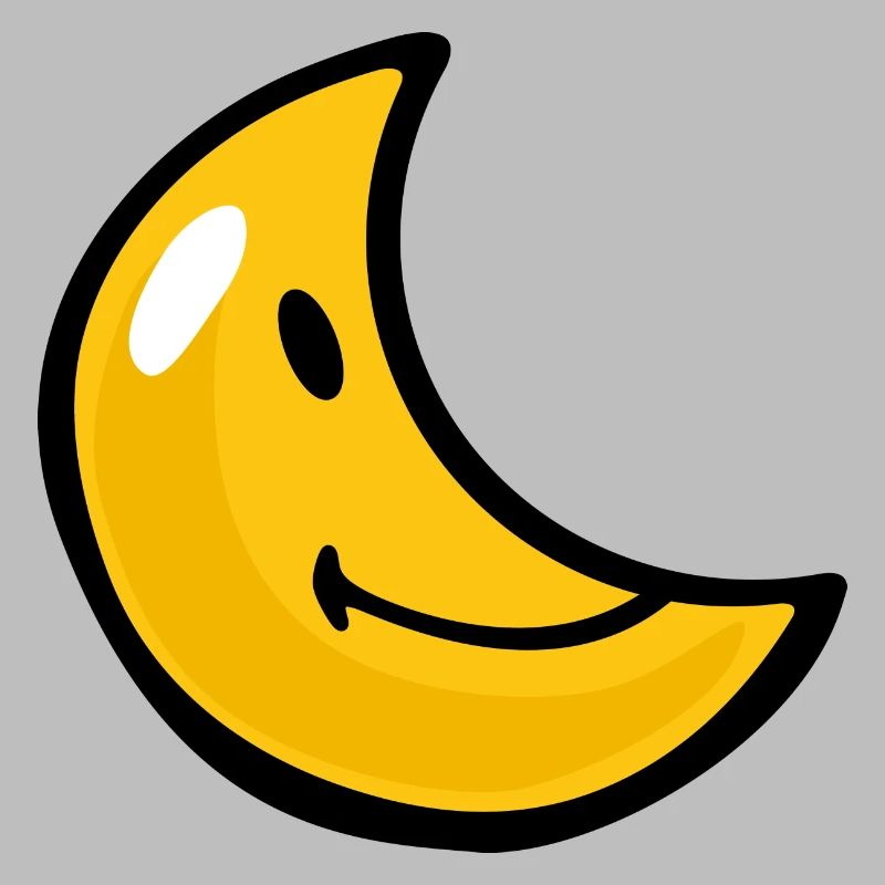 Smiley Crescent Moon