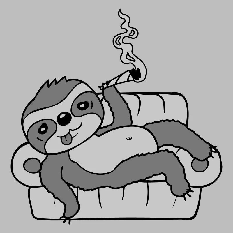 Smoking sofa sloth chills