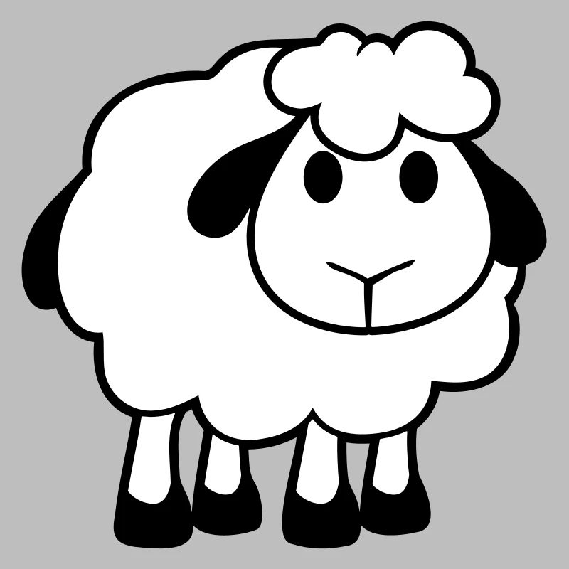 Schaf Baby Steht Süß Niedlich Lamm Kind Cool Comic