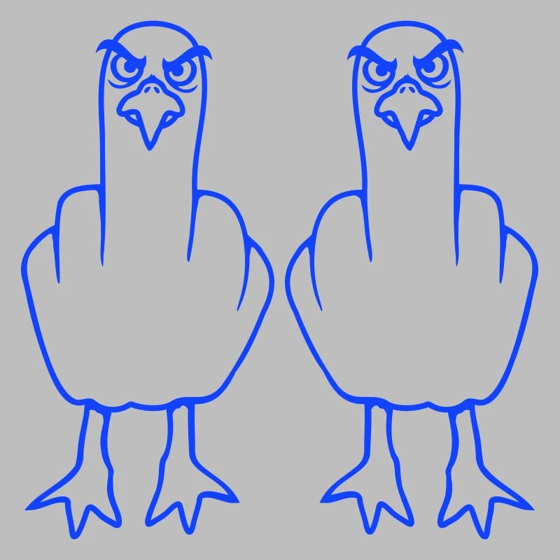 2 Seagulls Doigt d’honneur Insulte Stinkfinger Équipe