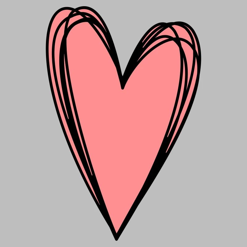 Herz rosa Scribble Doodle Geschenk Liebe