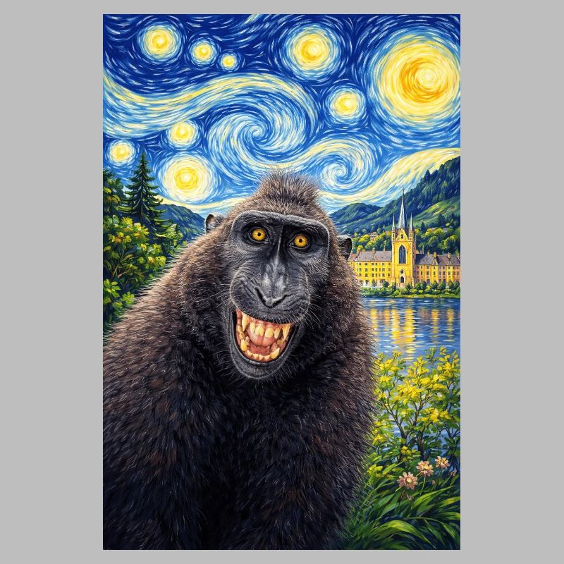 Macaque Starry Night